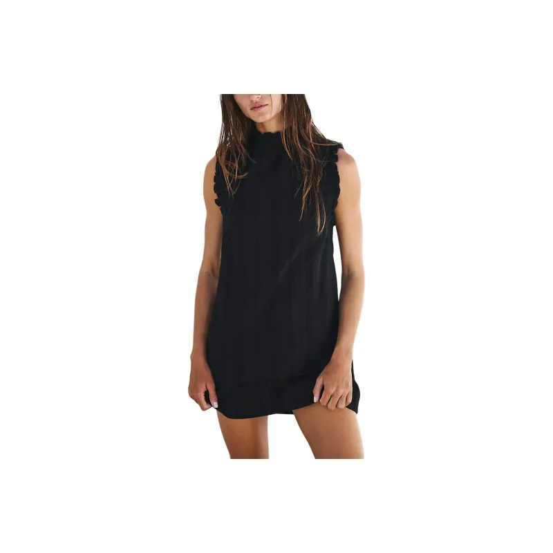 FREE PEOPLE Stevie Tunic Sleeveless Dress Women's BLACK/Black-0