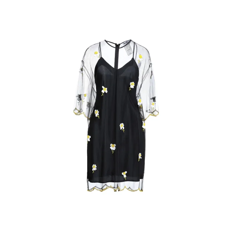MSGM Long Sleeved Dresses Women's Black-0