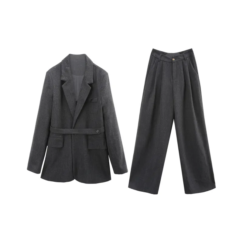 A Paradise For Awakening Casual Suit Women's Dark Gray-0
