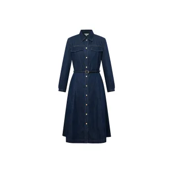 HAZZYS Long Sleeved Dress Women's Navy Blue