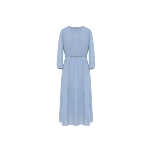 BBLLUUEE Long Sleeved Dress Women's Moonlight Blue