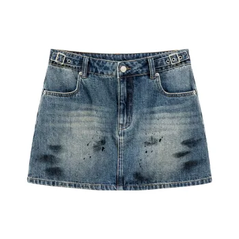 CHUU Casual Short Skirts Women's Denim Blue
