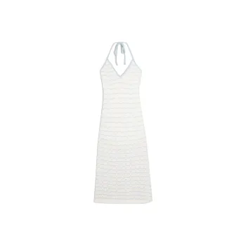 Hollister Sleeveless Dress Women's White Stripes