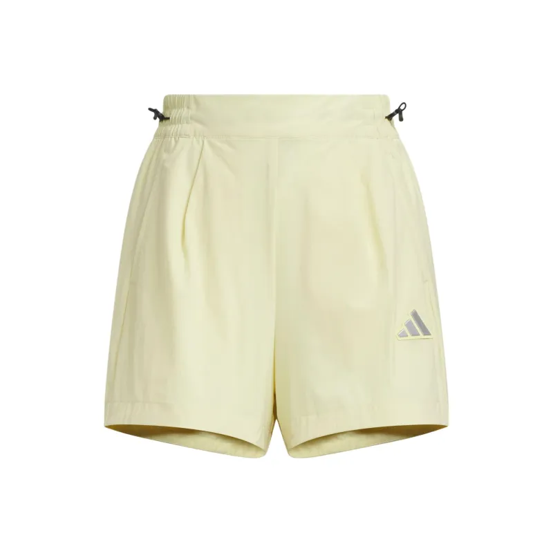 Adidas MODERN TECH WOVEN Casual Shorts Women's Powder Yellow/Black-0