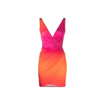 Louisa Ballou Ombré V neck Minidress