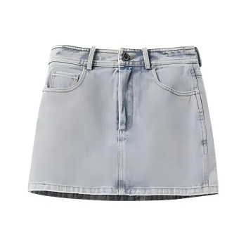 A head of Agua Denim Short Skirts Women's Washed Blue