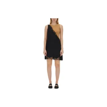 MM6 Maison Margiela One Shoulder Lace Trim Dress