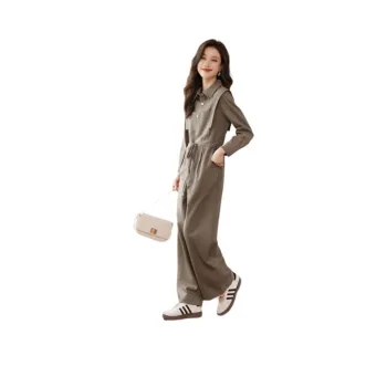 Mo Han Yi Mei Jumpsuit Women's Gray Khaki