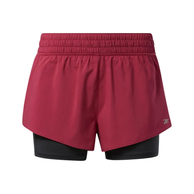 Reebok Wor Run 2 In 1 Short Sports Shorts Women's Red-0