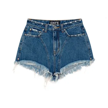 SMFK Denim Shorts Women's Deep Sea Blue