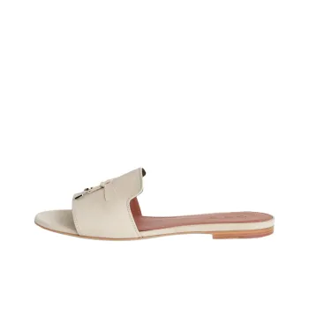 Loro Piana Slip Resistant Slide Slippers Women's White