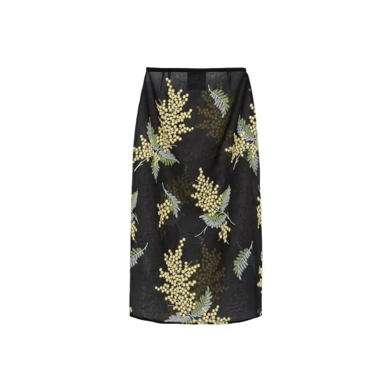 PRADA Floral embroidered Midi Skirt-0