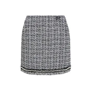 KARL LAGERFELD / Karl Lagerfeld Jeans Pearl embellished Bouclé Mini Skirt