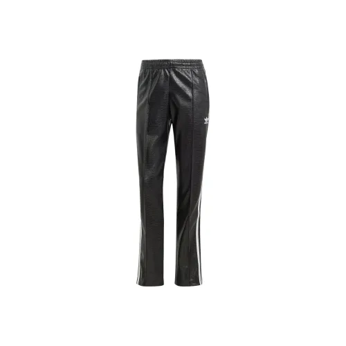 Adidas Originals Premium Faux Leather SST Luxe Athletic Trousers Women's Black