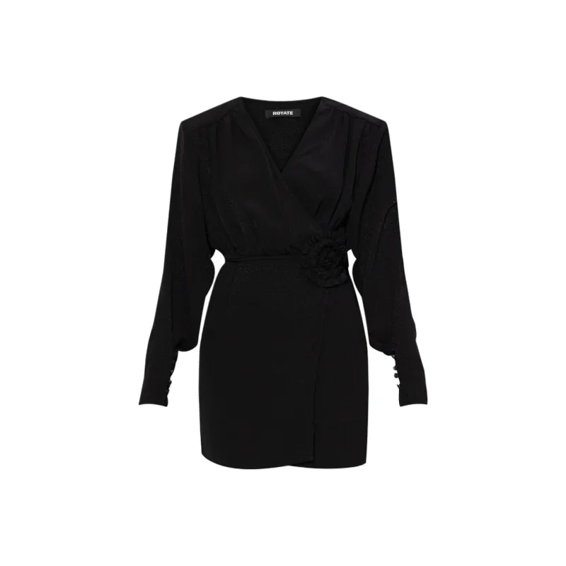 Rotate Long Sleeved Dress Women's Black-0