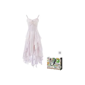 HAPG Slip Dress Women's Flowing Sheer Pink
