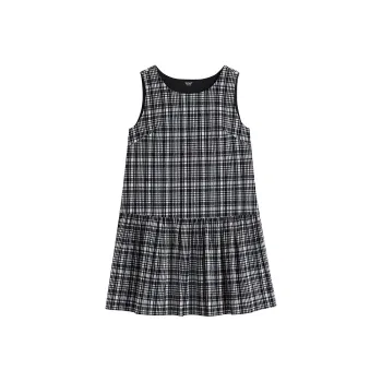 Inman Sleeveless Dress Women's Black White Plaid