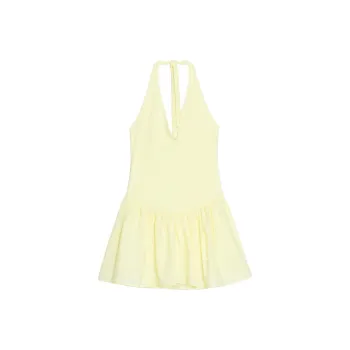 ZARA Slip Dress Women's Light Yellow