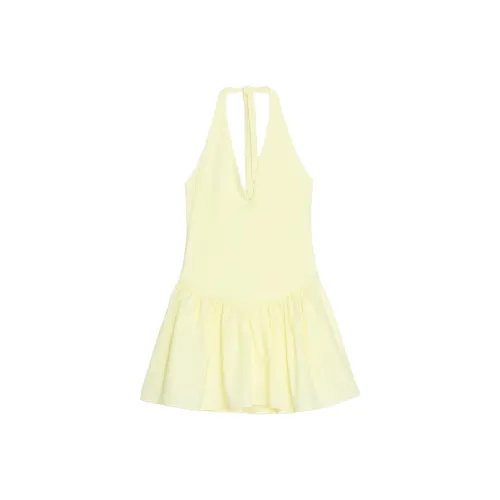 ZARA Slip Dress Women's Light Yellow