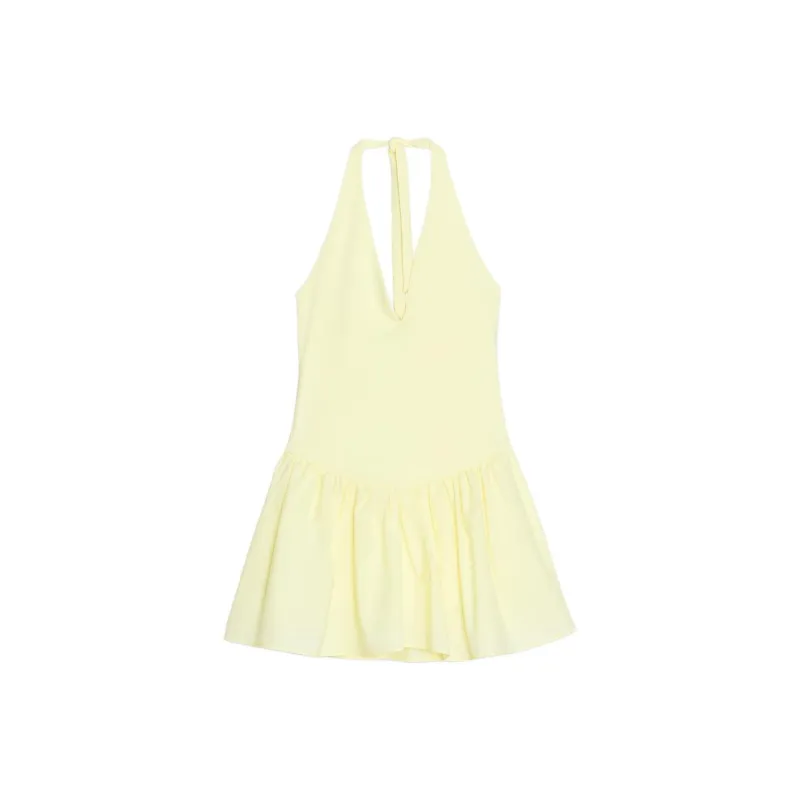 ZARA Slip Dress Women's Light Yellow-0
