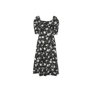 Polo Ralph Lauren Floral-Printed Sweetheart Neck Midi Dress