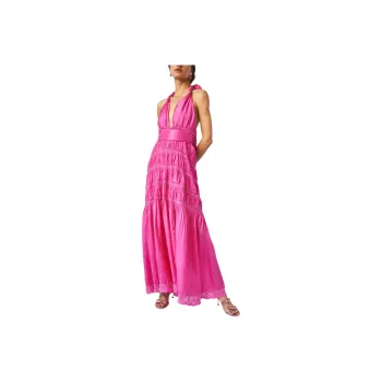 LOVESHACKFANCY Vendima Dress Slip Dresses Women's Pink Rose/Rose Pink