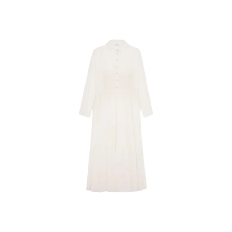 CELINE Long Sleeved Dress Women's Ivory White-0