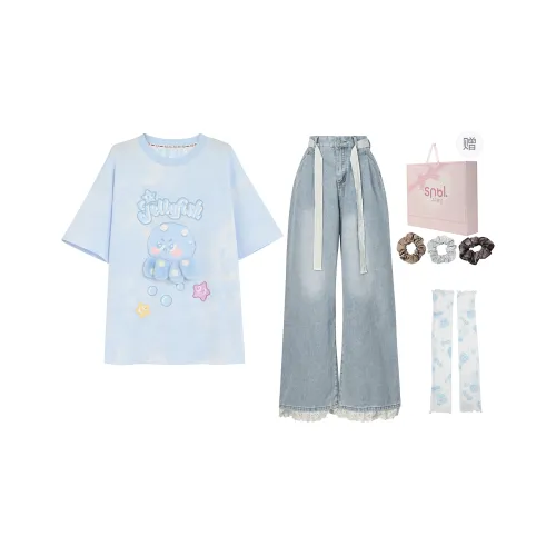 SNBL Casual Suit Women's T Shirt+Jeans