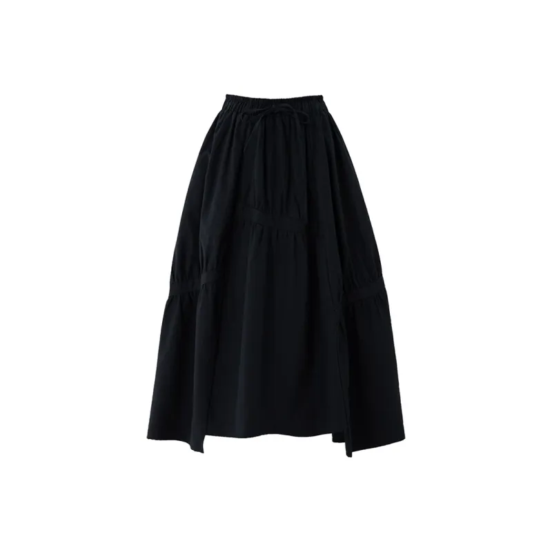 SOON FLOWER Casual Long Skirt Women's Black-0