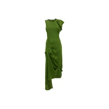 Victoria Beckham Draped Tuck detail Midi Dress