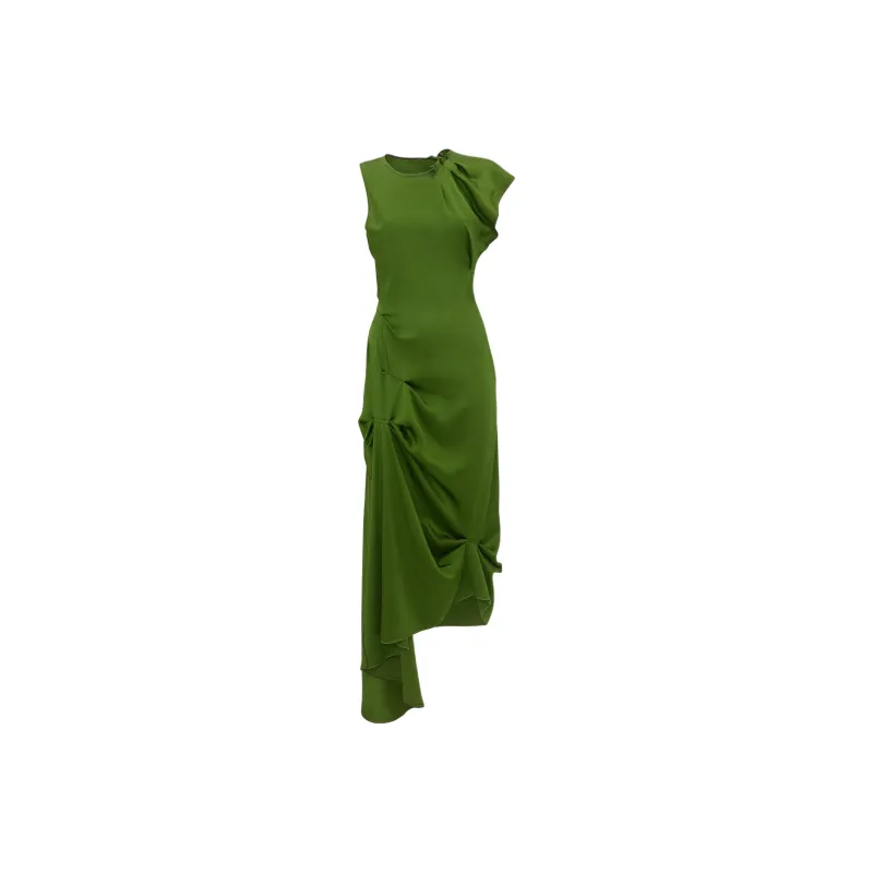 Victoria Beckham Draped Tuck detail Midi Dress-0