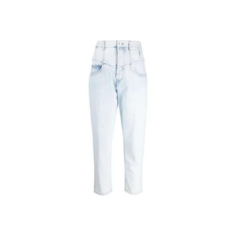 ISABEL MARANT Oliviani High Waisted Frayed Jeans-0