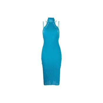 ANDREĀDAMO Sleeveless Dress Women's Aqua Blue