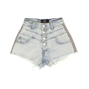 AMIRI Denim High Waisted Track Shorts 'Blue'