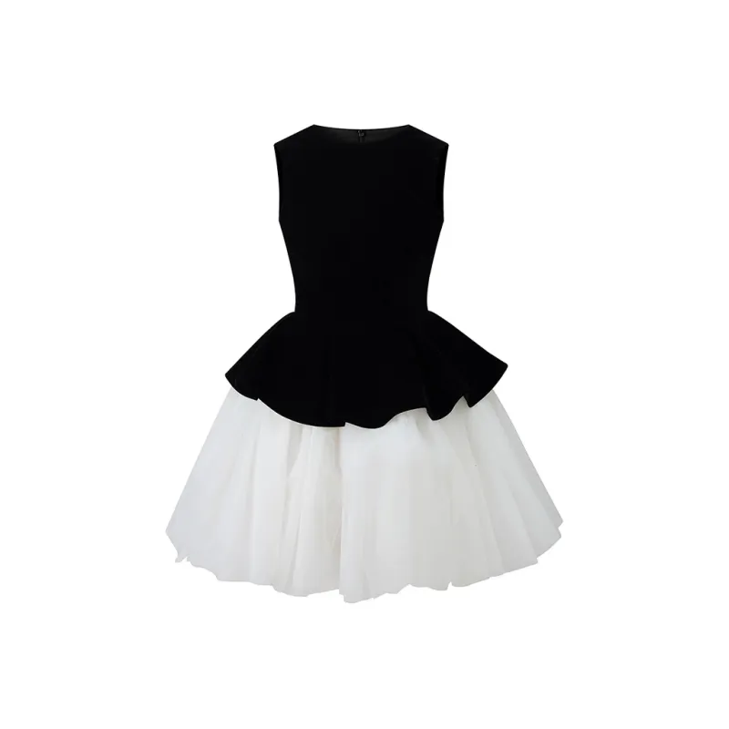 Mu Xiao Xin Sleeveless Dress Women's Black-0