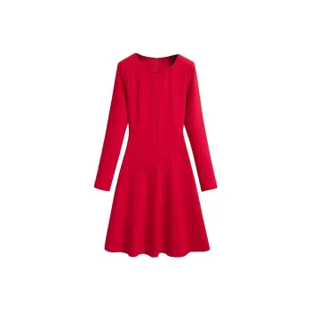 Silky Queen Long Sleeved Dresses Women's Red