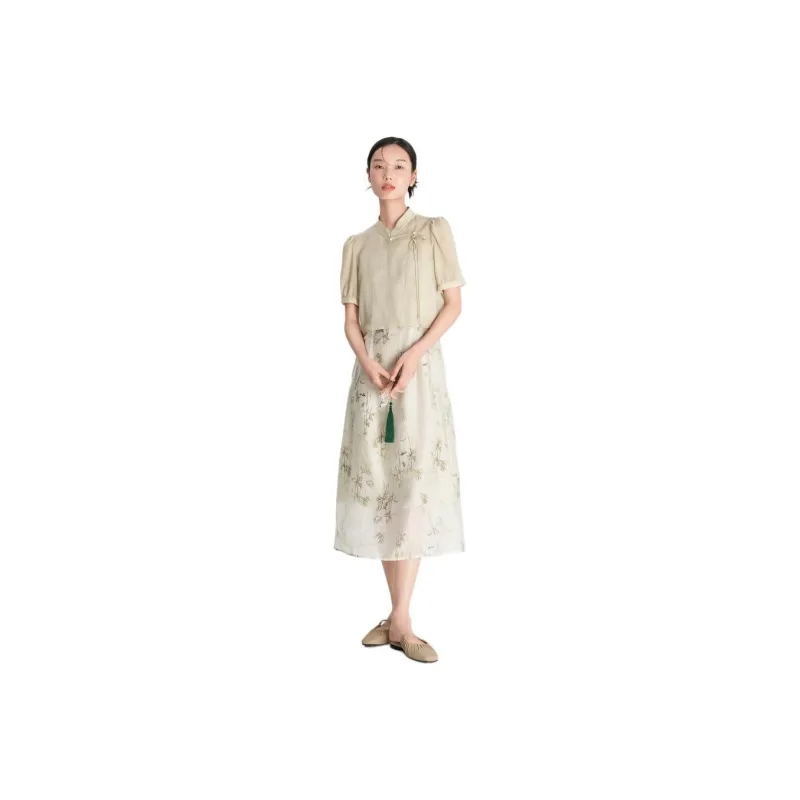 Fragment Skirt Set Women's White Green-0