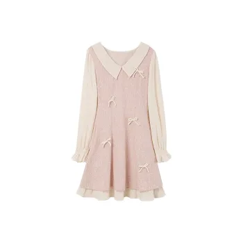 KYKW Long Sleeved Dresses Women's Beige Pink