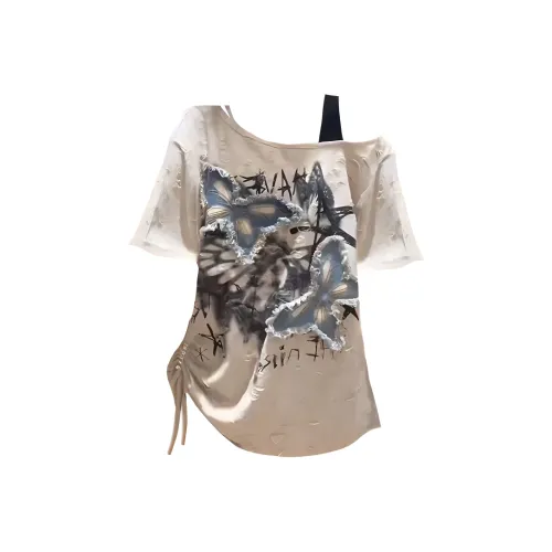 IDLE SOUL Drop Shoulder Sleeve T Shirt Women's
