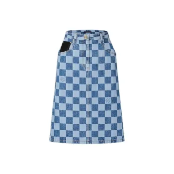 LOUIS VUITTON Damier Denim Skirt