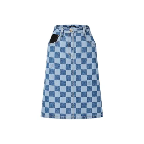 LOUIS VUITTON Damier Denim Skirt