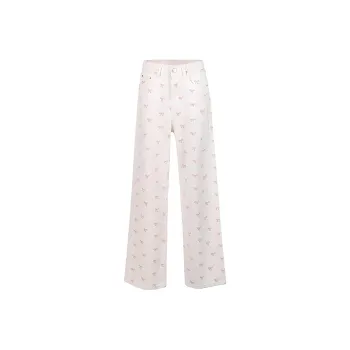YINLEI Jeans Women's Pink Bowknot