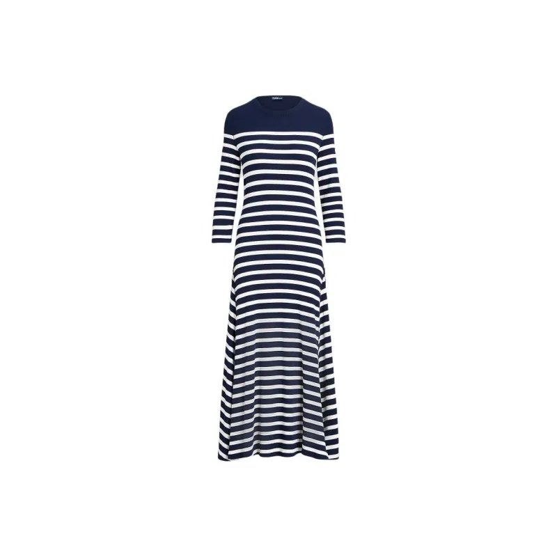 Polo Ralph Lauren Striped Waffle knit Maxi Dress-0