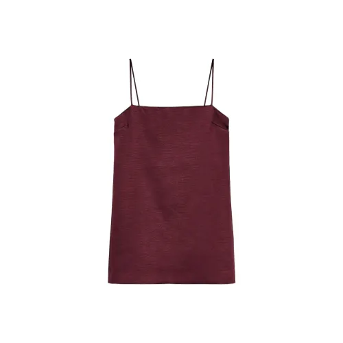 ZARA Valentine's Day Collection Slip Dresses Women's Burgundy