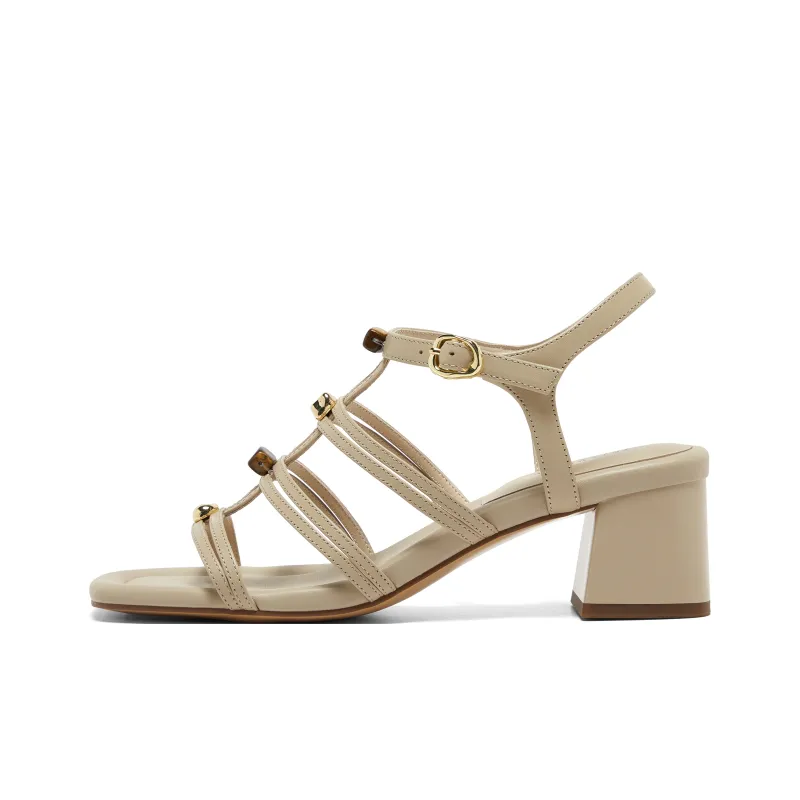 Joypeace Wishing Stone Roman Sandals Women's Beige-0