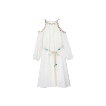 PLANE DRIFT Long Sleeved Dress Women's Apricot