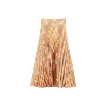 Sandro Casual Long Skirts Women's Beige Yellow