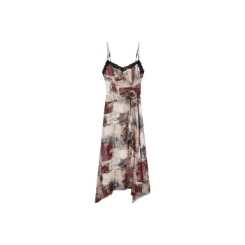 ANNIBUHUO SS24 Slip Dress Women's Dark Red