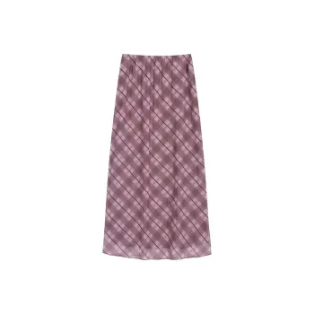 ETSE Casual Long Skirts Women's Pink