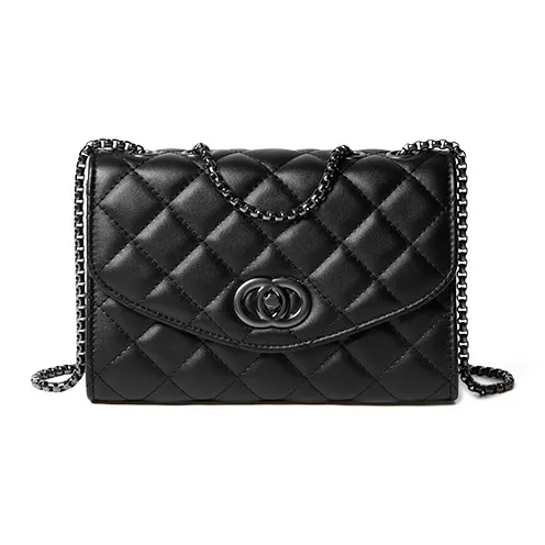 15 MINS Synthetic Leather Underarm Shoulder Bag Women's Midnight Black